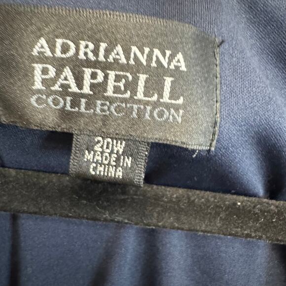 Adrianna Papell Beaded Jersey Maxi Dress Eclipse Blue Mother of the Bride Sz 20W - Picture 15 of 16